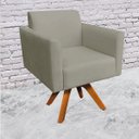 Ver imagem 2 de Poltrona Giratória Marisa Suede Marrom Rato Base Madeira MM30 D'Rossi