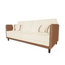 Ver imagem 3 de Sofá 3 Lugares Modular Filipi 2,12m Sala Recepção Clínica:corino Bege/corino Terracota