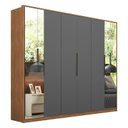 Ver imagem 3 de Cômoda Atria e Guarda Roupa Casal Atrice 6 Portas 2 Portas em Espelho Amendola Grafito - Demartêz