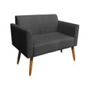 Ver imagem 6 de Kit 01 Namoradeira e 01 Poltrona Marisa Suede Preto Base Giratória Madeira MA30 D'Rossi