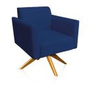 Ver imagem 3 de Kit 01 Namoradeira e 01 Poltrona Marisa Suede Azul Marinho Base Giratória Madeira MA30 D'Rossi