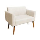 Ver imagem 6 de Kit 01 Namoradeira e 01 Poltrona Marisa Suede Bege Base Giratória Madeira MA30 D'Rossi