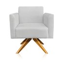 Ver imagem 4 de Kit 01 Namoradeira e 02 Poltronas Marisa Suede Cinza Base Giratória Madeira MA30 D'Rossi