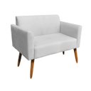 Ver imagem 6 de Kit 01 Namoradeira e 02 Poltronas Marisa Suede Cinza Base Giratória Madeira MA30 D'Rossi