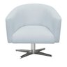 Poltrona Giratória Stella Linho Cinza Claro A05 Base Cromada - D'Rossi - 3