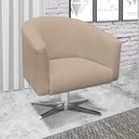 Ver imagem 2 de Poltrona Giratória Stella Linho Grosso Bege A19 Base Cromada - D'Rossi