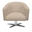 Ver imagem 3 de Poltrona Giratória Stella Linho Grosso Bege A19 Base Cromada - D'Rossi