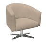 Poltrona Giratória Stella Linho Grosso Bege A19 Base Cromada - D'Rossi - 1