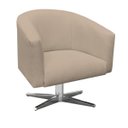 Ver imagem 1 de Poltrona Giratória Stella Linho Grosso Bege A19 Base Cromada - D'Rossi