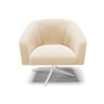 Poltrona Giratória Stella Suede Bege Base Cromada - D'rossi - 3