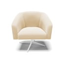 Ver imagem 3 de Poltrona Giratória Stella Suede Bege Base Cromada - D'Rossi
