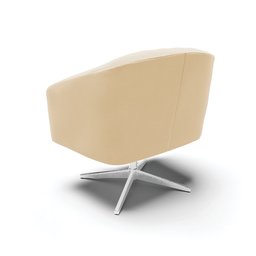 Poltrona Giratória Stella Suede Bege Base Cromada - D'rossi - 5
