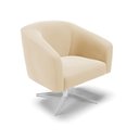 Ver imagem 1 de Poltrona Giratória Stella Suede Bege Base Cromada - D'Rossi