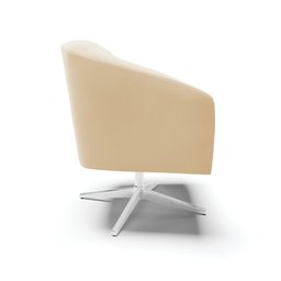 Poltrona Giratória Stella Suede Bege Base Cromada - D'rossi - 4
