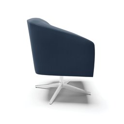 Poltrona Giratória Stella Suede Azul Marinho Base Cromada - D'Rossi - 4