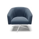 Ver imagem 3 de Poltrona Giratória Stella Suede Azul Marinho Base Cromada - D’Rossi