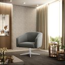 Ver imagem 2 de Poltrona Giratória Stella Suede Grafite Base Cromada - D'Rossi