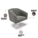 Ver imagem 7 de Poltrona Giratória Stella Suede Grafite Base Cromada - D'Rossi