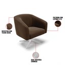 Ver imagem 7 de Poltrona Giratória Stella Suede Marrom Base Cromada - D'Rossi