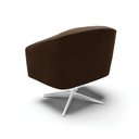 Ver imagem 5 de Poltrona Giratória Stella Suede Marrom Base Cromada - D'Rossi