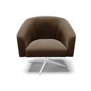 Ver imagem 3 de Poltrona Giratória Stella Suede Marrom Base Cromada - D'Rossi