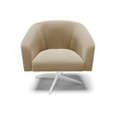 Ver imagem 3 de Poltrona Giratória Stella Suede Marrom Rato Base Cromada - D'Rossi