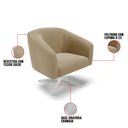 Ver imagem 7 de Poltrona Giratória Stella Suede Marrom Rato Base Cromada - D'Rossi