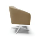 Ver imagem 4 de Poltrona Giratória Stella Suede Marrom Rato Base Cromada - D'Rossi