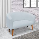 Ver imagem 2 de Kit 01 Namoradeira 02 Lugares e 02 Poltronas Giratória Stella Linho Cinza Claro A05 Base Madeira