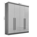 Ver imagem 2 de Guarda-roupa da Vinci Plus 4 Portas 3 Gavetas com Pés - D Doro Cinamomo