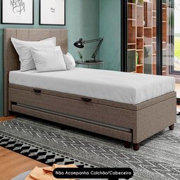 Bicama Box Baú Solteirão 96x188 Cm Samy S05 Linho Marrom - Mpozenato - 6