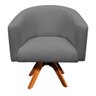 Poltrona Giratória Stella Linho Grafite A26 Base Madeira Mm30 - D'rossi - 3