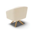 Ver imagem 5 de Poltrona Giratória Stella Linho Grosso Bege A19 Base Madeira Mm30 - D'rossi