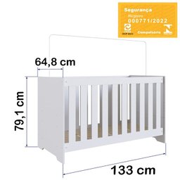 Berço Mini Cama 3 em 1 La003 Branco Comm - 12
