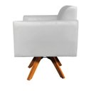 Ver imagem 5 de Kit 2 Poltronas Giratória Marisa Suede Cinza Base Madeira Mm30 D'Rossi