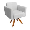 Ver imagem 4 de Kit 2 Poltronas Giratória Marisa Suede Cinza Base Madeira Mm30 D'Rossi