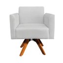 Ver imagem 3 de Kit 2 Poltronas Giratória Marisa Suede Cinza Base Madeira Mm30 D'Rossi