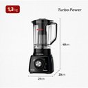 Ver imagem 5 de Liquidificador Mondial Turbo Power L-99 Fb 550W 2,2L 3 Velocidades Preto 110V