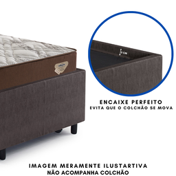 Bicama Box para Dois Colchões Solteiro 88x188 Corino Linho - 8