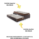 Ver imagem 7 de Bicama Box para Dois Colchões Solteiro 88x188 Corino Linho