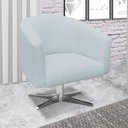 Ver imagem 2 de Kit 2 Poltronas Giratória Stella Linho Cinza Claro A05 Base Cromada - D'Rossi