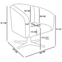 Ver imagem 7 de Kit 2 Poltronas Giratória Stella Linho Cinza Claro A05 Base Cromada - D'Rossi
