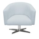 Ver imagem 4 de Kit 2 Poltronas Giratória Stella Linho Cinza Claro A05 Base Cromada - D'Rossi