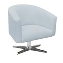 Ver imagem 3 de Kit 2 Poltronas Giratória Stella Linho Cinza Claro A05 Base Cromada - D'Rossi