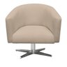 Kit 2 Poltronas Giratória Stella Linho Grosso Bege A19 Base Cromada - D'Rossi - 4