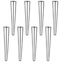 Ver imagem 1 de Kit 8 Pés de Metal 60 CM Hairpin Legs Mesa de Canto Aparador Preto