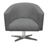 Kit 2 Poltronas Giratória Stella Linho Grafite A26 Base Cromada - D'Rossi - 4