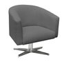 Kit 2 Poltronas Giratória Stella Linho Grafite A26 Base Cromada - D'Rossi - 3