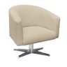 Kit 2 Poltronas Giratória Stella Linho Areia A27 Base Cromada - D'Rossi - 3