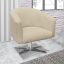 Ver imagem 2 de Kit 2 Poltronas Giratória Stella Linho Areia A27 Base Cromada - D'Rossi